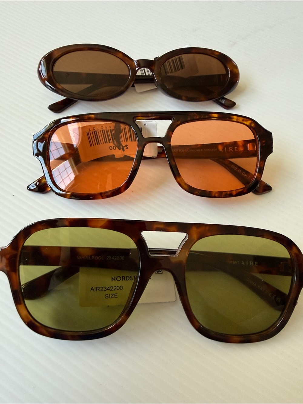 NEW Set of 3 Nordstrom Tortoiseshell Sunglasses Aire